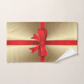 Handdoekset - Rood strik & lint op goud Bad Handdoek (Handdoek)