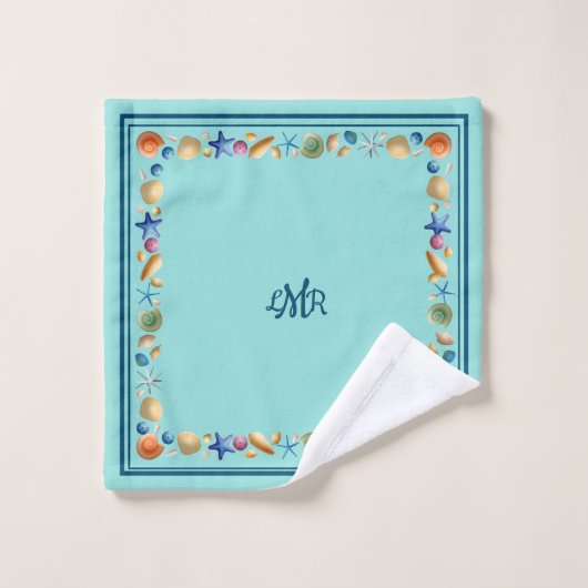 Handdoekset voor Shells & Stripes Bath Bad Handdoek (Wasdoekje)