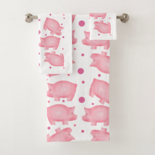 Handdoekset voor varkens en poka-dots bad handdoek