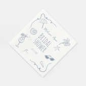 HandDrawn Beach Doodle Illustrations Bridal Shower Servet (Hoek)