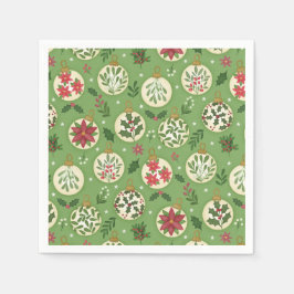 HandDrawn Christmas Ornament Napkins Servet