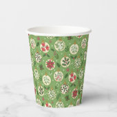 HandDrawn Christmas Ornament Paper Cups Papieren Bekers (Achterkant)