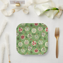 HandDrawn Christmas Ornament Paper Plates Papieren Bordje