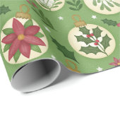 HandDrawn Christmas Ornament Wrapping Paper Roll Cadeaupapier (Rol Hoek)