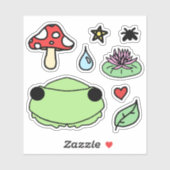 handdrawn froggy and other frog related doodles sticker (Vel)