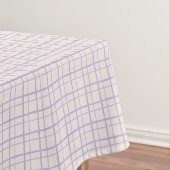 HandDrawn Organic Grid Check Dusty Lilac Tafelkleed (Voorbeeld)