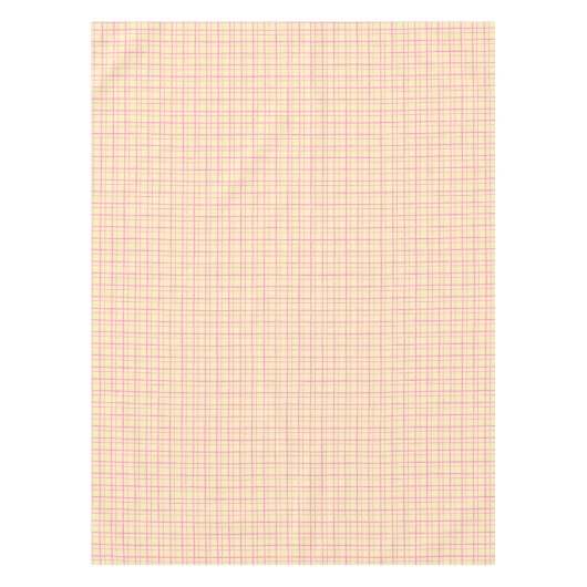 HandDrawn Organic Grid Check Sunshine Yellow Tafelkleed (Voorkant)