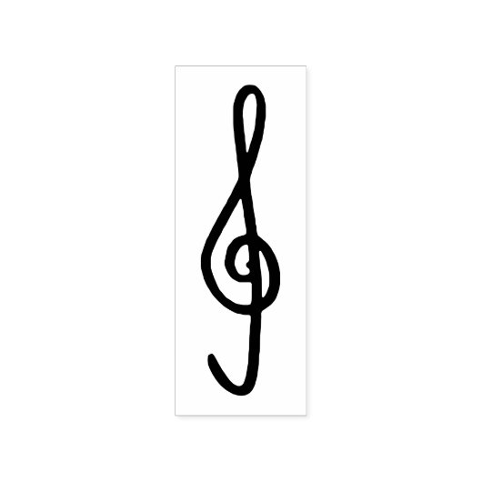 handdrawn treble clef  rubberstempel (Afrduk)