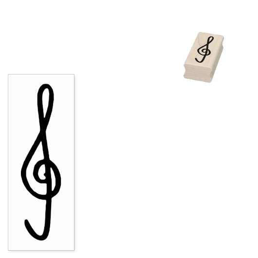 handdrawn treble clef  rubberstempel (Gestempeld)