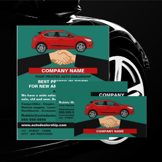 Handdruk ontwerp, Auto Dealership Adverteren Flyer