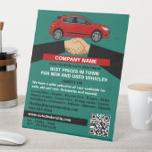 Handdruk ontwerp, Auto Dealership Adverteren Reclamebord Met Voetstuk (Insitu)