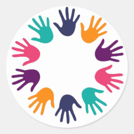 Handdruk Ronde Sticker