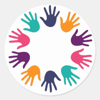 Handdruk Ronde Sticker