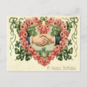 Handdruk Roos Hart Four Leaf Clover Briefkaart (Voorkant)