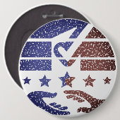 Handdruk van nationale plicht ronde button 6,0 cm (Voorkant /achterkant)