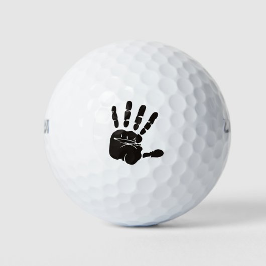 Handdruk zwart golfballen (Voorkant)