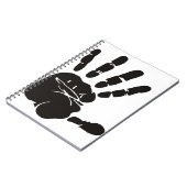 Handdruk zwart notitieboek (Linkerzijde)
