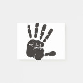 Handdruk zwart post-it® notes (Voorkant)