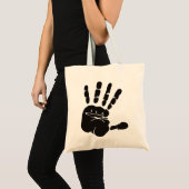 Handdruk zwart tote bag (Voorkant (product))
