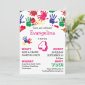 handdrukken Kinderen Uitnodiging van Birthday (Staand voorkant)