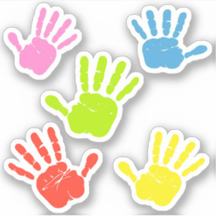Handdrukken met meerdere kleuren sticker