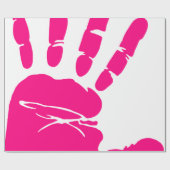 handdrukroze kunstpalm cadeaupapier (Vlak)