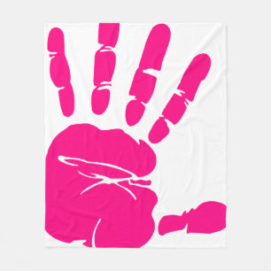 handdrukroze kunstpalm fleece deken