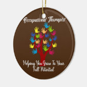 Handdrukstructuur voor cute beroepsmatige therapie keramisch ornament (Links)