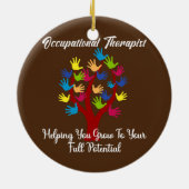 Handdrukstructuur voor cute beroepsmatige therapie keramisch ornament (Achterkant)