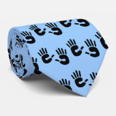 Handdrukt blauw stropdas af (Opgerold)