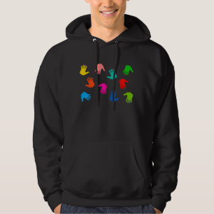 Handdrukt Mannen Hoodie