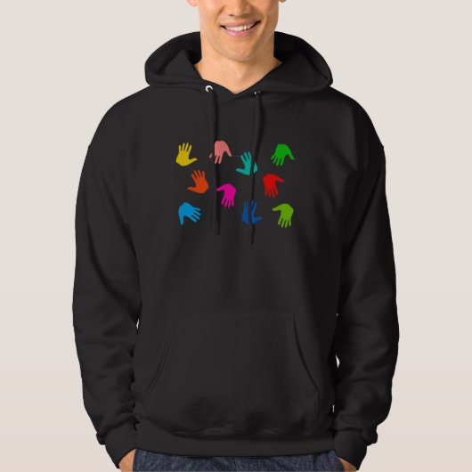 Handdrukt Mannen Hoodie (Voorkant)