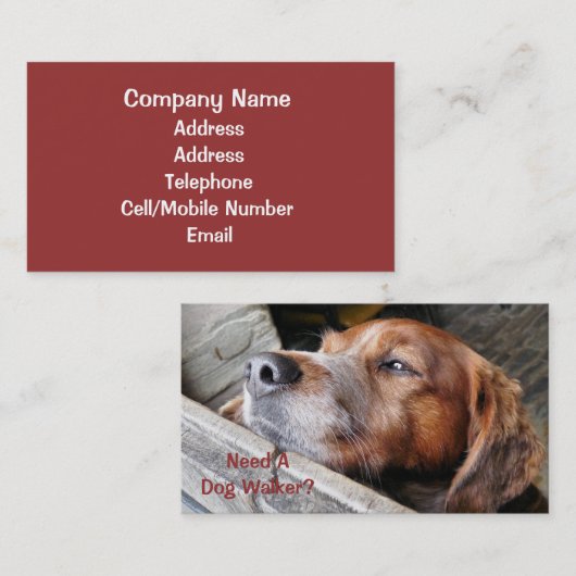 HANDEL, DOG WALKING. VISITEKAARTJE (Voorkant / Achterkant)
