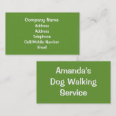 HANDEL, DOG WALKING. VISITEKAARTJE (Voorkant / Achterkant)