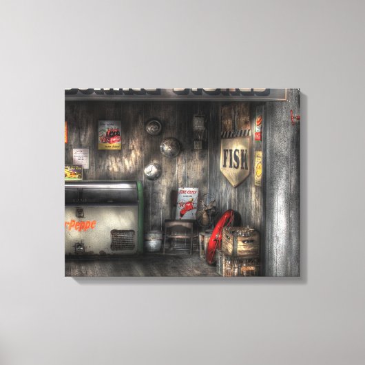 Handel - Garage - Vooruitstrevende winkels Canvas Afdruk (Voorkant)