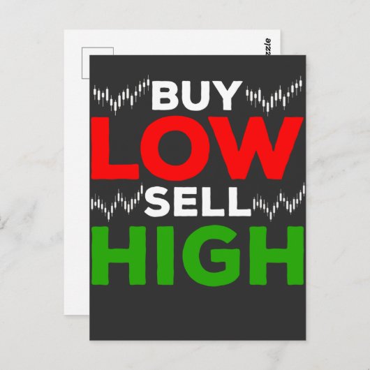 Handel in aandelen Forex-handelaar Aankoop hoog Briefkaart (Voorkant / Achterkant)