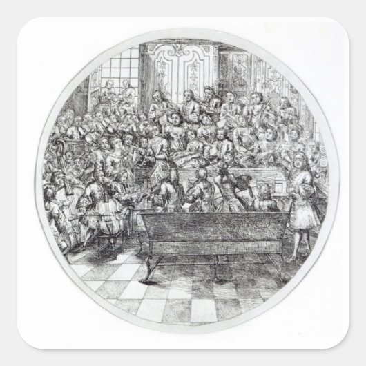 Handel in een oratorio, c.1740 vierkante sticker (Voorkant)