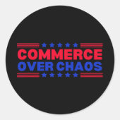 Handel over chaos Trump maakt Amerika weer rijk Ronde Sticker (Voorkant)