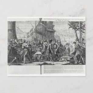 Handel tussen Mexicaanse Indiërs en Fransen Briefkaart