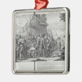 Handel tussen Mexicaanse Indiërs en Fransen Metalen Ornament (Links)