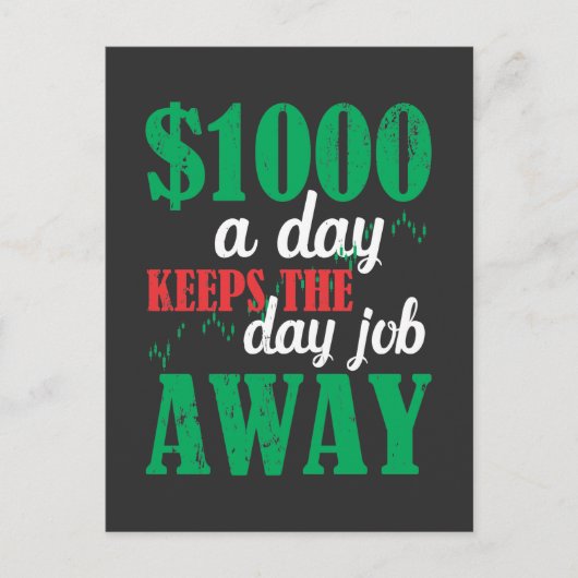 Handelaar beursgenoteerde aandelen Belegger Joke Briefkaart (Voorkant)