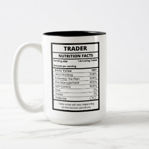 Handelaar Funny Aandelenmarkt Specialist Tweekleurige Koffiemok