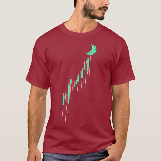 Handelaar Hodl Crypto Stock Chart to Moon T-shirt (Voorkant)