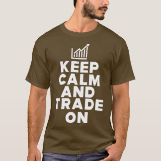 Handelaar houdt kalm en handel op 1 t-shirt