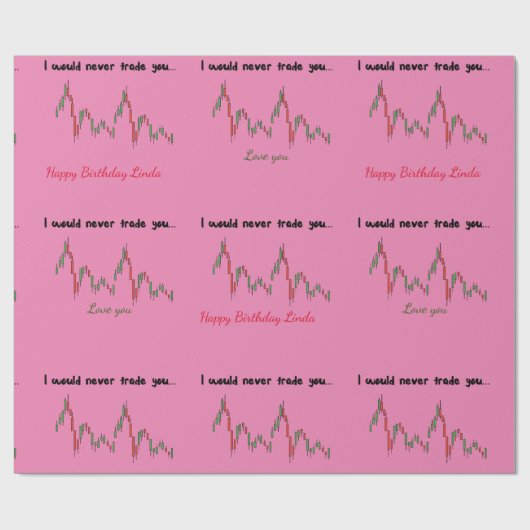Handelaar inpakpapier, bewerkbare verjaardag cadeaupapier (Vlak)