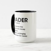 Handelaar Koffie, Handelaar Definitie Beurs Dag Mok (Voorkant links)