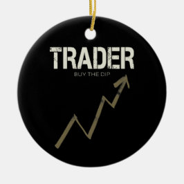 Handelaar Koop de Dip Day Trader en Cryptocurrency Keramisch Ornament