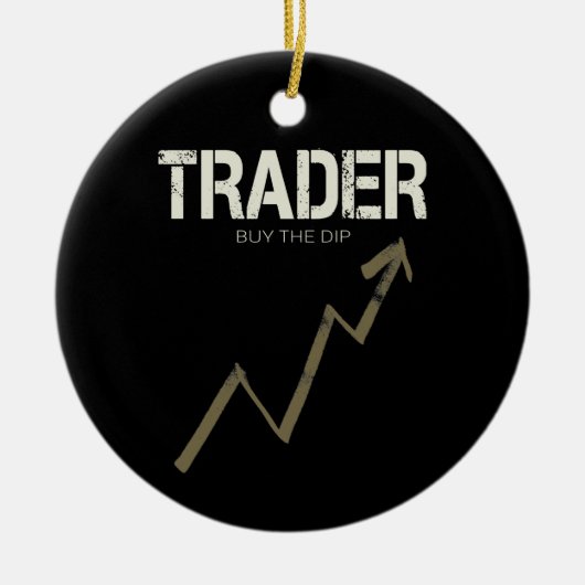 Handelaar Koop de Dip Day Trader en Cryptocurrency Keramisch Ornament (Voorkant)