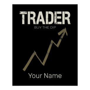 Handelaar Koop de Dip Day Trader en Cryptocurrency Perfect Poster
