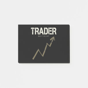 Handelaar Koop de Dip Day Trader en Cryptocurrency Post-it® Notes
